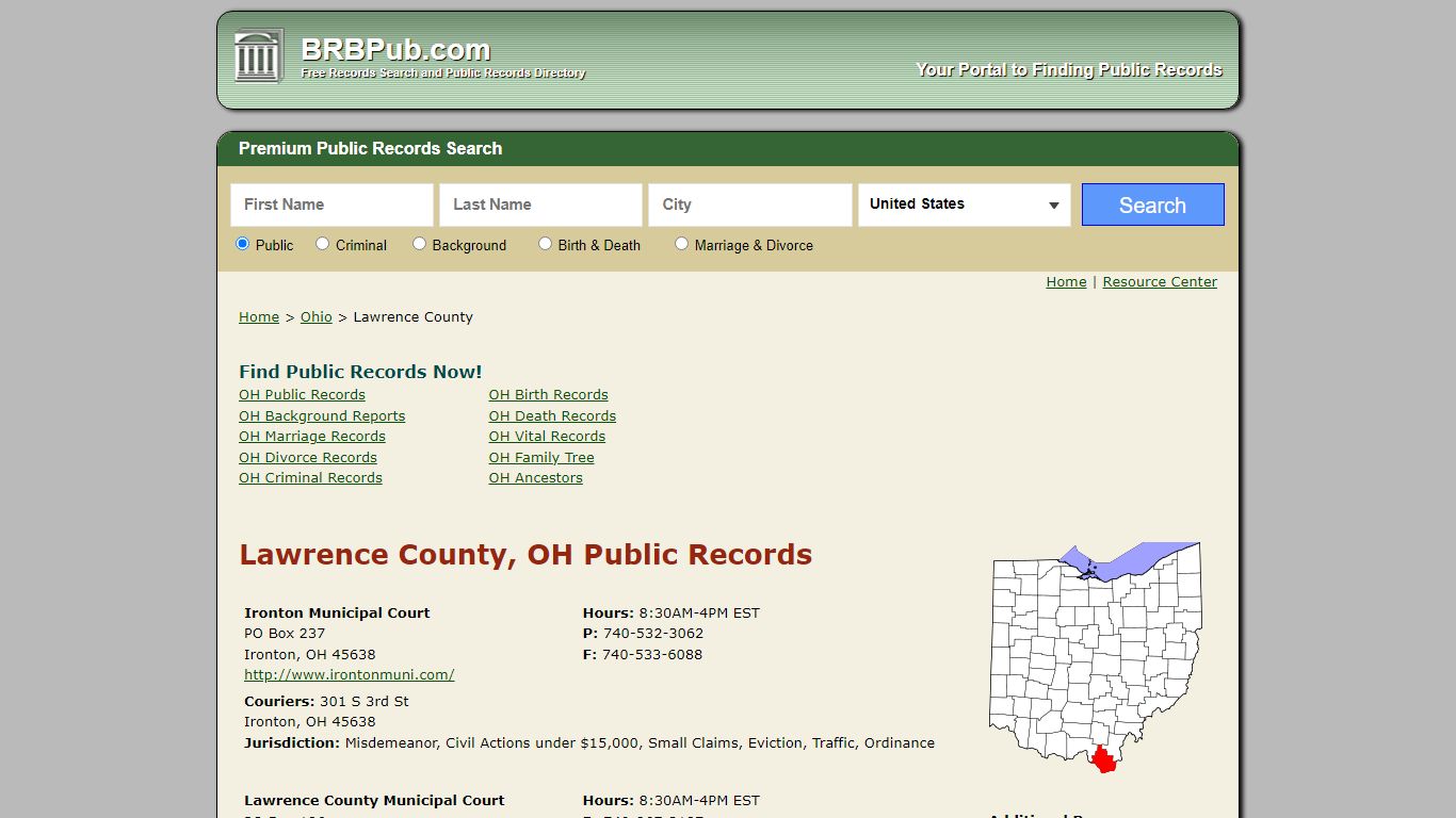 Lawrence County Public Records | Search Ohio Government Databases