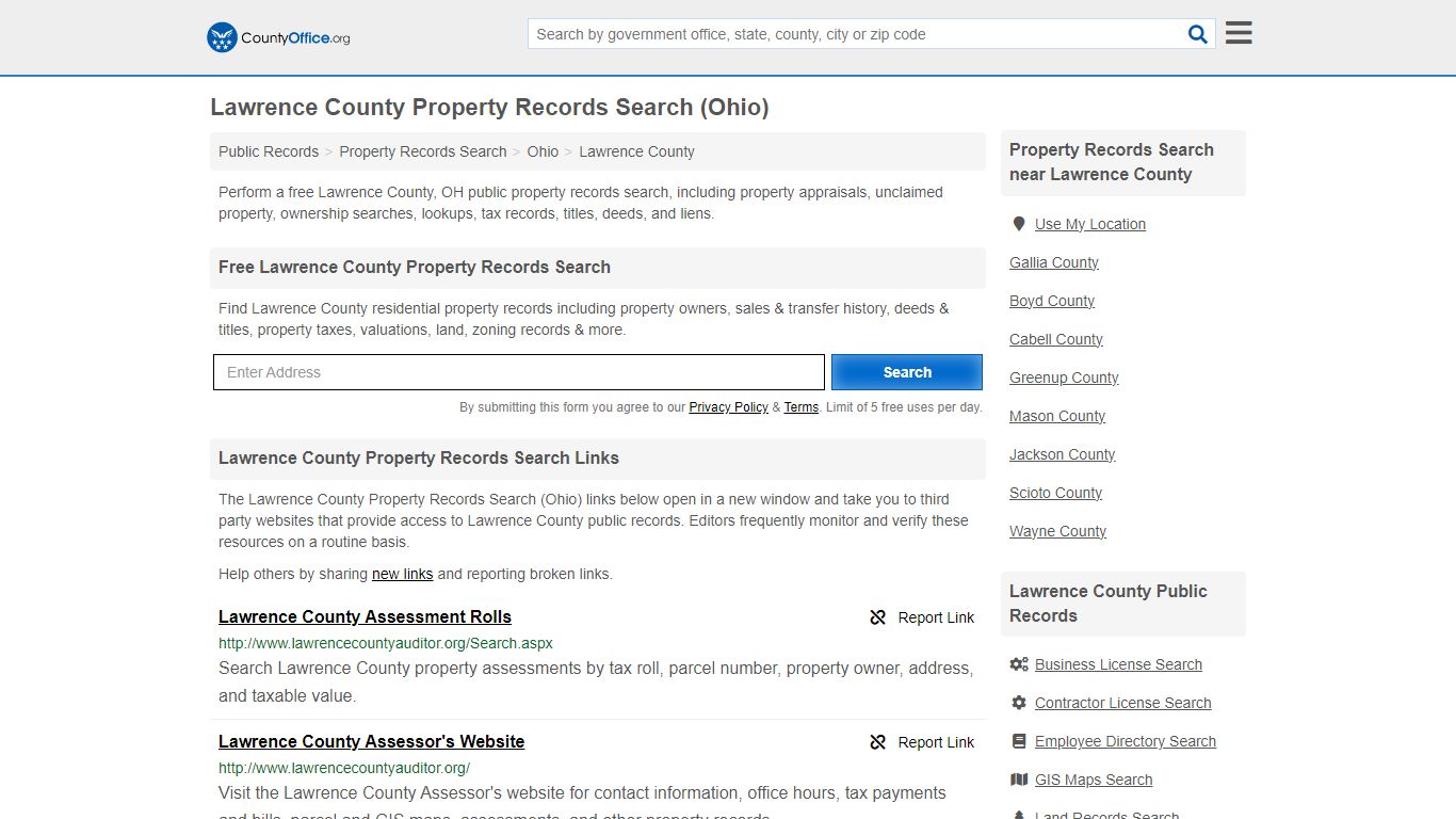 Lawrence County Property Records Search (Ohio) - County Office